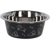 Kerbl Pet Gamelle en acier inoxydable Noir avec motif env. 1800 ml