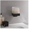 Emco Distributeur de savon liquide verre satiné. Utilisation d'une seule main. noir.