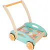 Small Foot - Houten Baby Walker Loopwagen met Blokken Pastel, 35dlg.