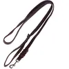Laisse pour chien Heim au mousqueton tressé, marron - L 200 x l 1,8 cm