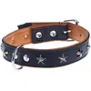 Collier en cuir Heim Stars, noir taille 50 tour de cou 38-46 cm - pour...