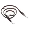 Heim Laisse double en cuir avec mousqueton entrelacé L 220x1,8 cm