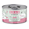 12x200g Grau menu gourmand sans céréales poulet, veau - Pâtée pour cha...
