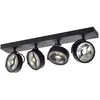 SLV KALU CW, applique murale et plafonnier à encastrer Quad, QPAR111, noir, 4 x 75 W, aluminium, 0 W