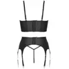 Cottelli Collection   Top Set Met Glitservaring   Zwart