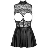 Cottelli Collection   Open Cup Jurk   Zwart