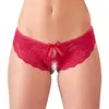 Cottelli Collection Lingerie Verleidelijk Open Slip met Strik Rood