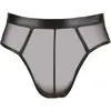 Svenjoyment Underwear Wetlook Slip Met Open Achterkant - Zwart