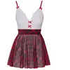 Cottelli Costumes - Schooluniform Kostuum - Rood/Wit