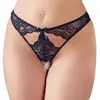 Mandy Mystery Lingerie   Kruisloze Slip met Uitsparingen en Kanten Afwerking    Maat XL   Zwart
