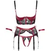 Cottelli Collection Bondage Shelf Jarretel Setje - Zwart