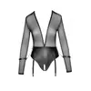 Cottelli BONDAGE Open kruis Body met jarretels en handboeien
