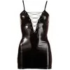 Cottelli Collection   Mini Jurk met Scherpe Veters in een Glanzende We...