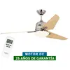 CERTEO Ventilateur de plafond DC Eco AVIATOS BN-AH moderne 132 Cm chro...