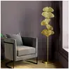 Lampadaire feuilles de ginkgo dorées 160cm Kare Design