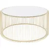 Table basse ronde Wire laiton 80cm Kare Design