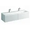 Geberit Xeno 2 - Dubbele wastafel 160x48 cm, 2 kraangaten, zonder over...