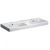 Geberit Smyle Square dubbele wastafel 2 kraangaten met overloop 120x48...