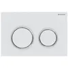GEBERIT OMEGA20 - PLAQUE DE DÉCLENCHEMENT, BLANC MAT -CHROME BRILLANT