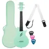 Cascha Hh 2287 Set Ukulélé Concert Fibre De Carbone Vert Menthe