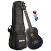 Cascha Hh 2305l Ukulélé Ténor Noir Avec Housse - Pour Gaucher