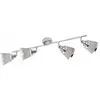 WOFI Plafonnier, spot de plafond, spot, lampe de chambre, réglable, textile métallique, chrome, gris, 4 flammes, douilles E14, LxlxH 72,5x11,3x21,5cm