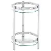Haku möbel 60206 console pour porte plantes tube d'acier/verre trempé chromé