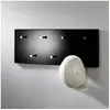 HAKU ENJOY YOUR HOME APPRECIEZ VOTRE INTERIEUR Patère murale - Big Eddy - MDF et acier nickelé chromé - 80x6x30 cm - Noir