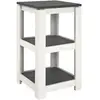 HAKU Möbel table d'appoint optique granit, blanc, MDF - Dim.: L 40 cm x H 74 cm x P 40 cm, Style: Modern
