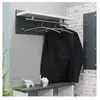 HAKU Möbel garderobe murale optique inox, optique granit, blanc, MDF, métal - Dim.: L 75 cm x H 30 cm x P 26 cm, Style: Modern