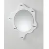 HAKU Möbel garderobe murale chromé, blanc, MDF, métal, miroir - Dim.: P 5 cm x Ø 56 cm, Style: Modern