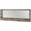 HAKU Möbel garderobe murale chromé, chêne truffe, MDF, métal, miroir - Dim.: L 80 cm x H 30 cm x P 6 cm, Style: Modern
