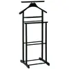 HAKU Möbel valet noir, bois massif - Dim.: L 47 cm x H 102 cm x P 36 cm, Style: Traditional