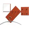 HAKU Möbel lot de patères rouge, métal, miroir - Dim.: L 15 cm x H 15 cm x P 6 cm, Style: Modern