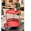 HAKU Möbel desserte rouge, métal - Dim.: H 62 cm x Ø 42 cm, Style: Modern