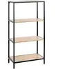 HAKU Möbel étagère chêne, noir, MDF, métal - Dim.: L 64 cm x H 129 cm x P 35 cm, Style: Modern
