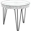 HAKU Möbel table basse noir, blanc, métal, miroir - Dim.: H 46 cm x Ø 65 cm, Style: Art Deco