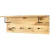 HAKU Möbel garderobe murale chêne huilé, noir, bois massif, métal - Dim.: L 80 cm x H 30 cm x P 20 cm, Style: Modern