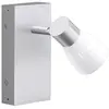 Applique murale lampe de chambre argent applique murale spot en verre réglable, couleur aluminium opale brillant, 1x GU10, LxlxP 16x7x11 cm, Fischer