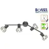 2605.032 spot de plafond ran gris mat, grille chrime, spots pivotant, ...
