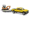 Bruder speelgoed RAM verhuurservice met minigraafmachine bouwplaats.
