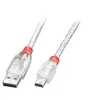 LINDY Câble USB 2.0 A vers Mini-B - Transparent - 5m