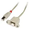 Lindy - Rallonge USB 2.0 type B-B, gris clair, 1m