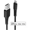 LINDY Câble USB Type A vers Lightning, Noir, 0.5m