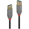 LINDY 36761 Câble d'extension USB 3.2 de type A, 5 Gbit/s, ligne Anthra, 1 m, noir