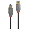 Lindy 36740 Câble USB 3.2 type A vers B, 5 Gbit/s, ligne Anthra, Noir 0,5 m