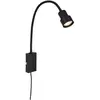 Briloner Leuchten TUSI bedlamp touch functie metaal zwaart 1xLED-GU10 5W 400lm 3000K flex arm aan/uit schakelaar