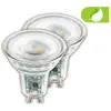 Briloner 2x ampoules LED GU10 EEK A lampe 4,7W verre 850Im blanc chaud classe d'efficacité A