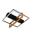 Briloner - Plafonnier led, noir, avec bois, LED/14W