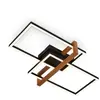 Briloner - Plafonnier led, noir, avec bois, LED/33W